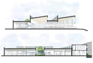 Coupe sur les salles de classe